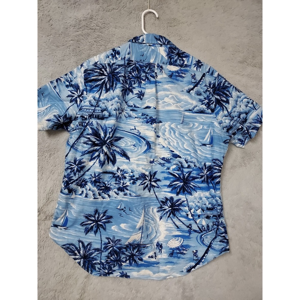 Polo Ralph Lauren Shirt Mens Large Classic Tropical Palm Tree Hawaiian Sailing L - Picture 5 of 10